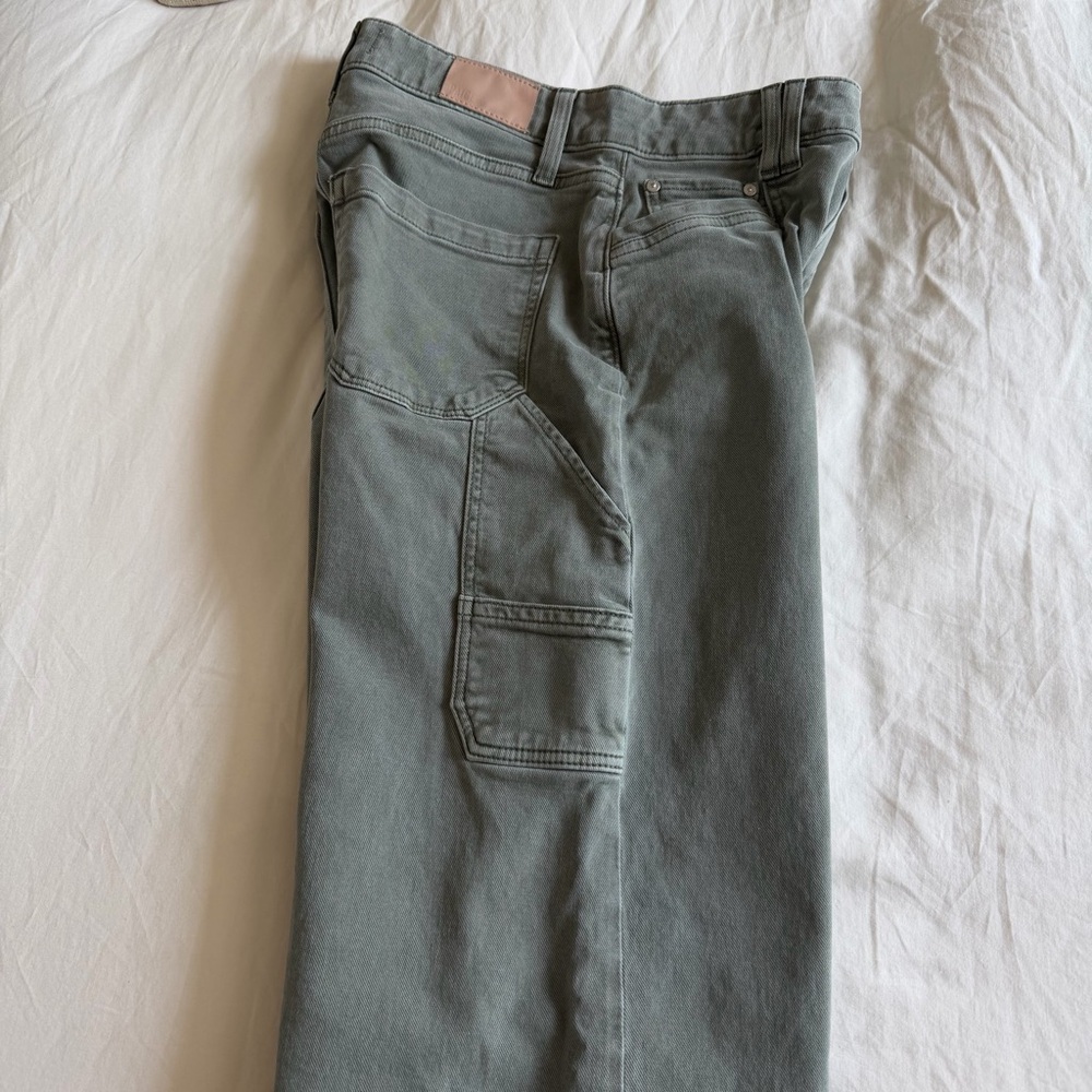 PAIGE Anessa Carpenter Wide Leg Jeans in Vintage Sweet Succulent - Picture 13 of 15